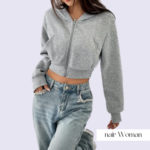 CROPPED ZIP HOODIE